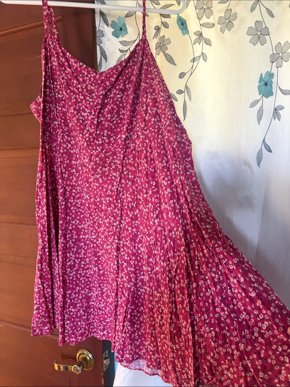 Old Navy Fuchsia Floral Midi Dress